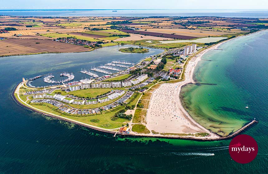 Der Südstrand auf Fehmarn von oben