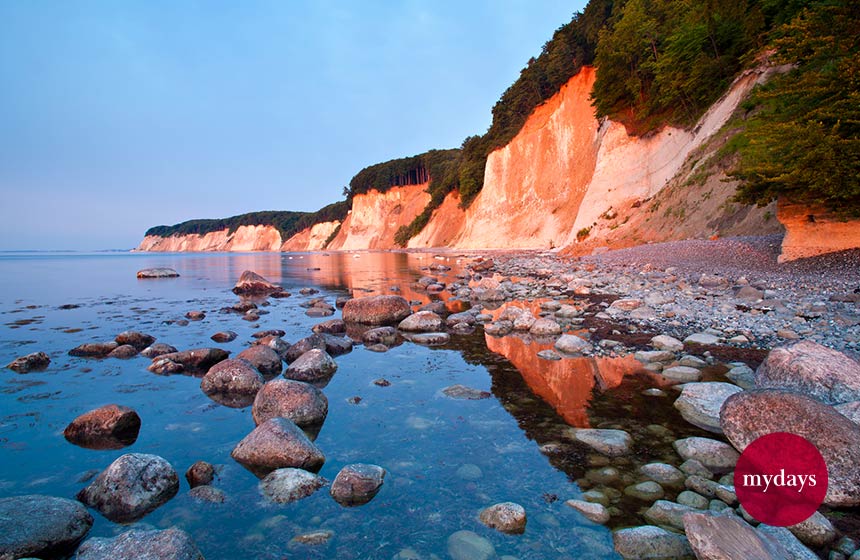Die Steilküste auf Rügen bei Sonnenuntergang
