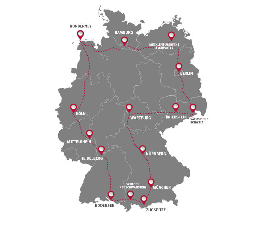 Bei einem Roadtrip durch Deutschland gibt es einige Orte auf der Karte, die unbedingt einen Besucht wert sind