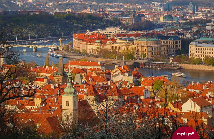 Aussicht vom Turm Petrin in Prag.