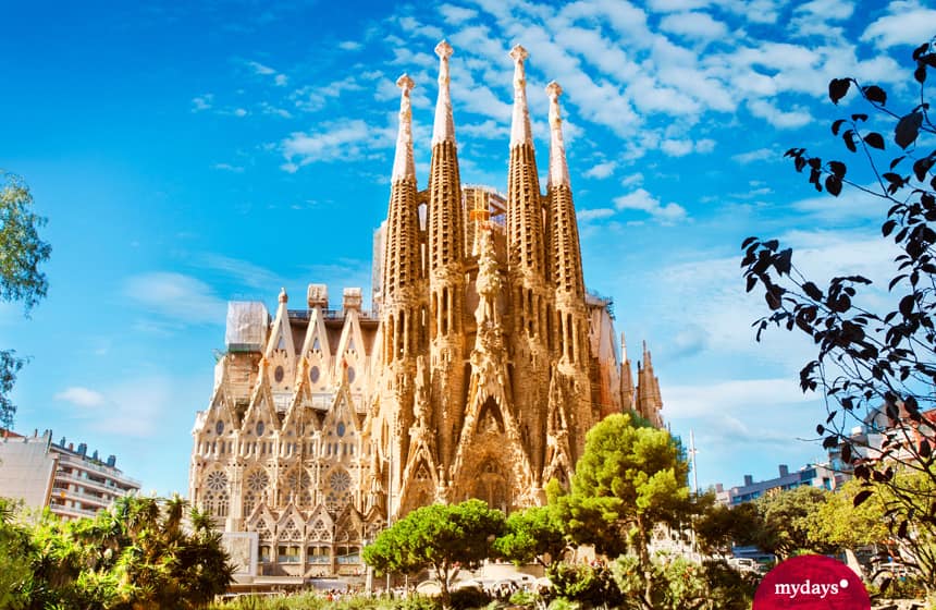 Bekannte Sehenswürdigkeit Barcelona Sagrada Familia