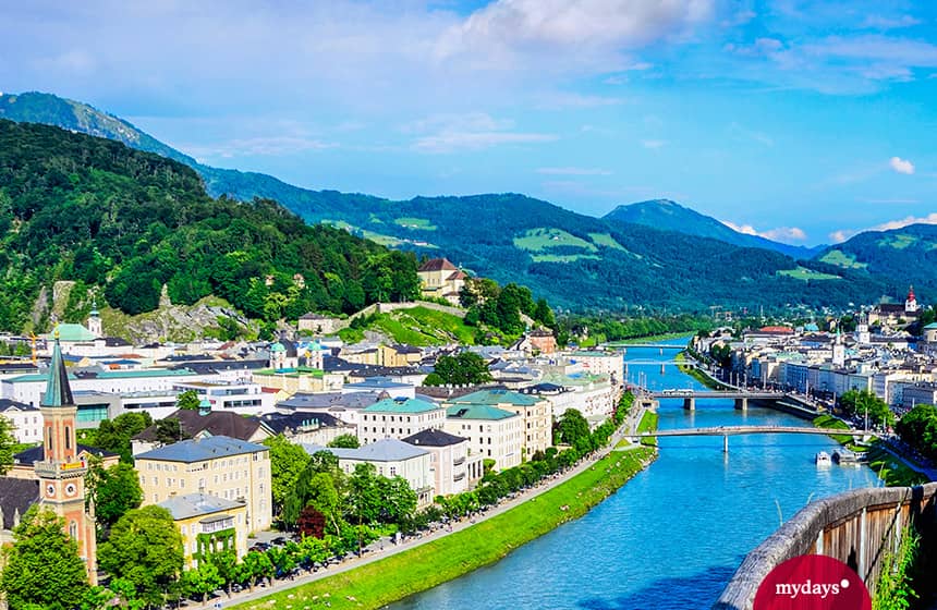 die Stadt Salzburg in Österreich