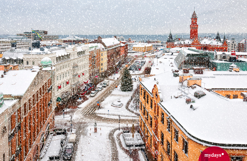 Städtereisen im Winter, Schnee in Kopenhagen, Winter