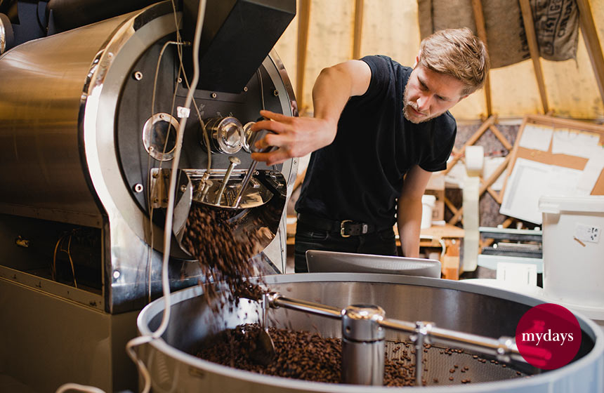 In der Kaffeerösterei